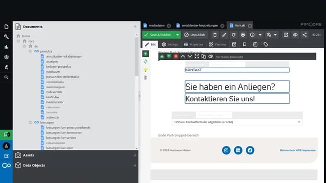 Corporate Website Relaunch for Nussbaum Medien with Pimcore